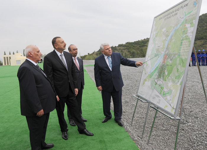 Azerbaijani President lays foundations stone for Heydar Aliyev Center in Shaki (PHOTO)